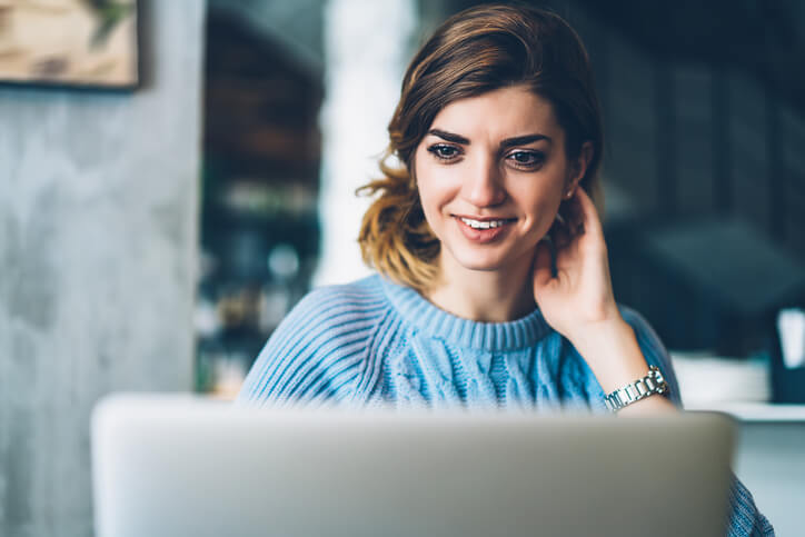 A student in a career college attending an online lecture