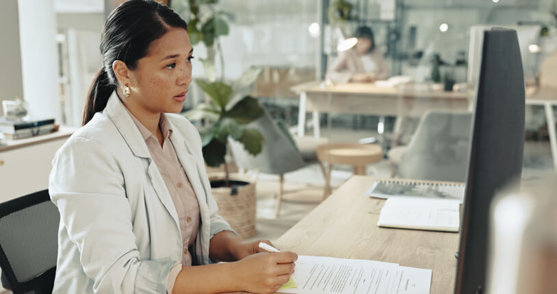 A recent graduate preparing questions for a medical admin job interview