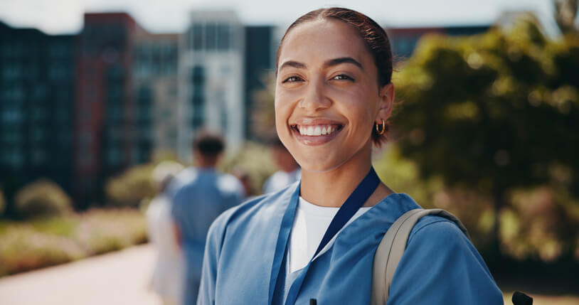 A student training to become a medical office manager at Discovery Community College