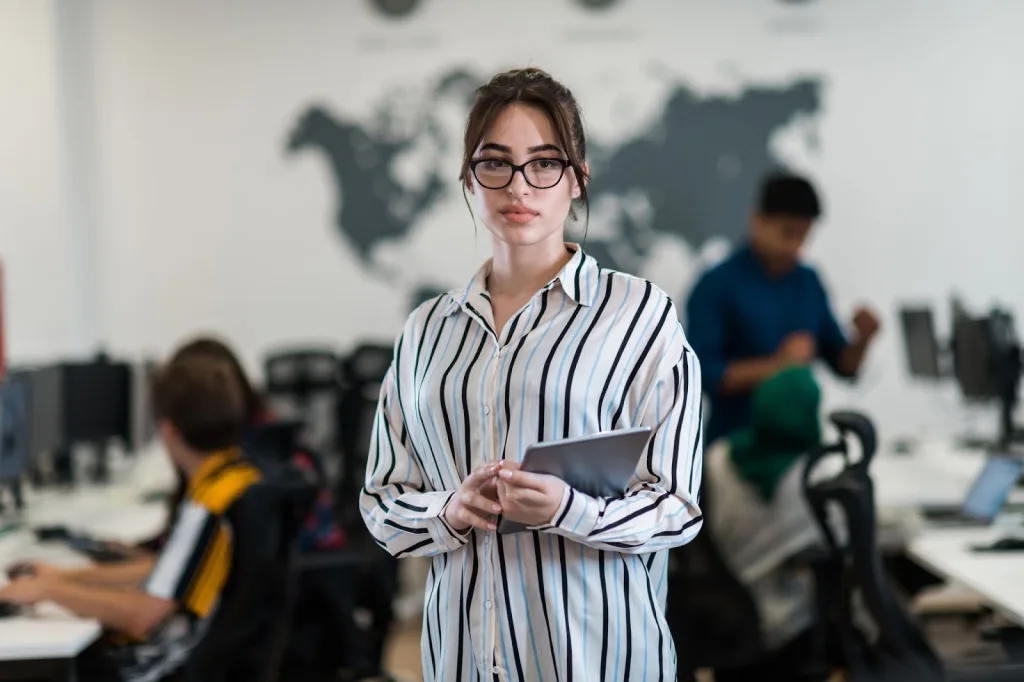Business student from a community college in BC applying classroom skills in a real workplace