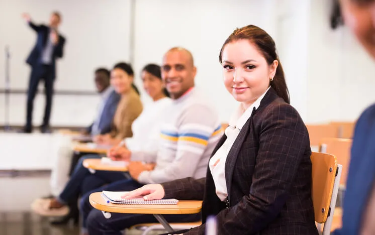A career change student attending training at a Discovery Community College in BC