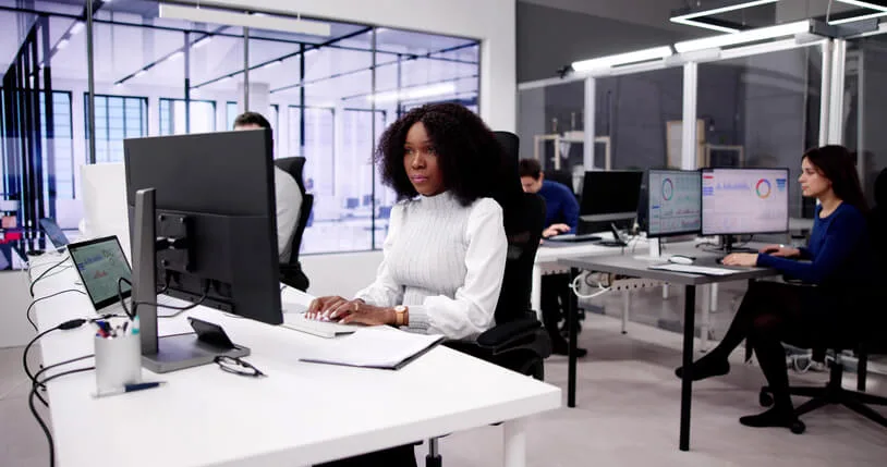 A career training student developing in-demand workplace skills to have on a resume