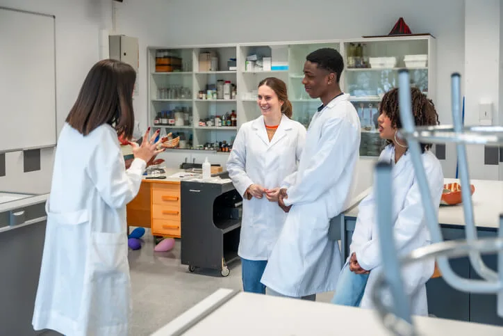 A group of students are developing career readiness skills during career training programs